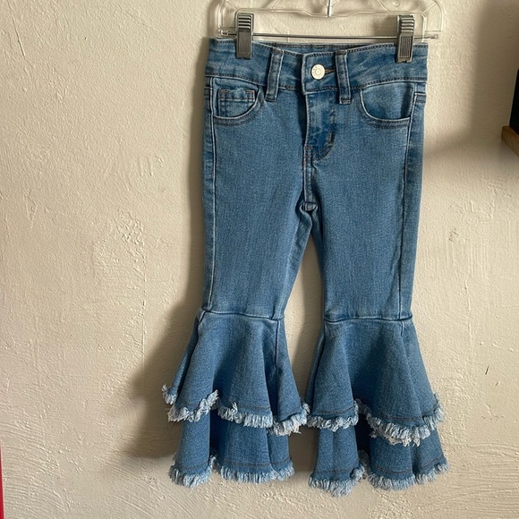 GOGO STAR BLUE FLARE JEANS - Picture 1 of 6